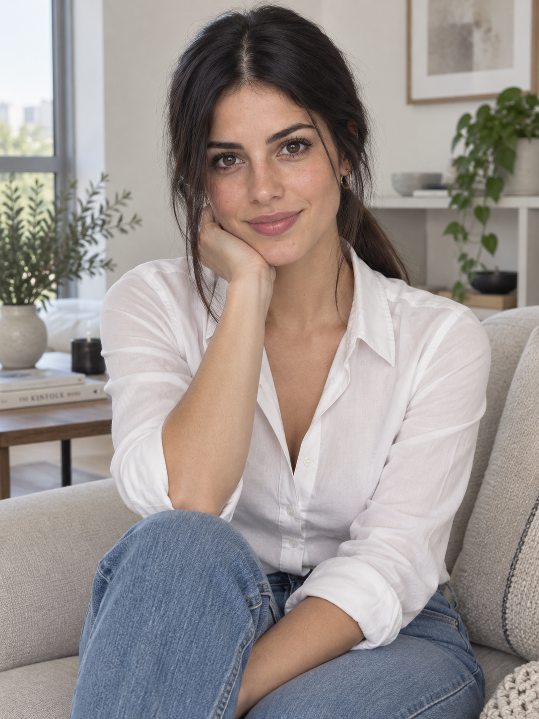 Retrato con luz natural en una habitación